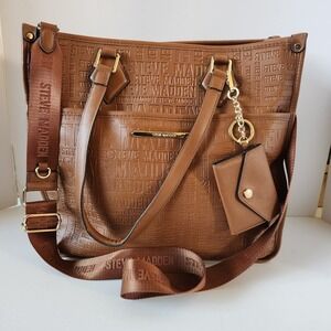 STEVE MADDEN Nutshell Logo Embossed Tote Bag Guitar Strap Coin Pouch Charm Large